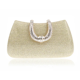 Bling Bling Gold Glitter Clutch Bags 2021 Metal Pu Rhinestone