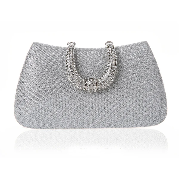 Bling Bling Guld Glittriga / Glitter Kuvertväska 2021 Metall PU Rhinestone