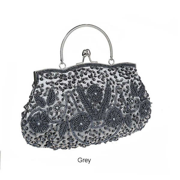 Vintage / Retro Silver Square Clutch Bags 2021 Metal Silk Beading Sequins