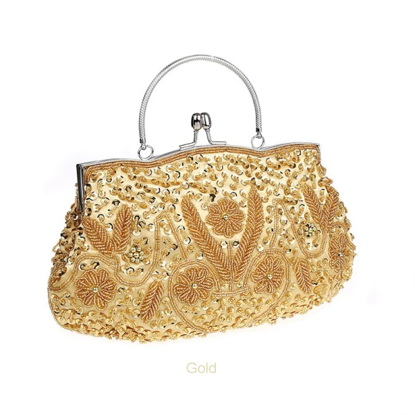 Vintage / Retro Silver Square Clutch Bags 2021 Metal Silk Beading Sequins
