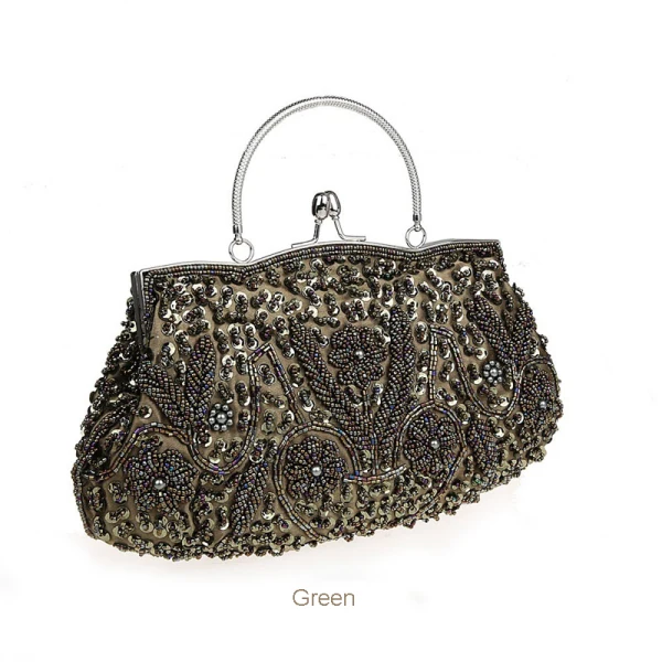 Vintage / Retro Silver Square Clutch Bags 2021 Metal Silk Beading Sequins