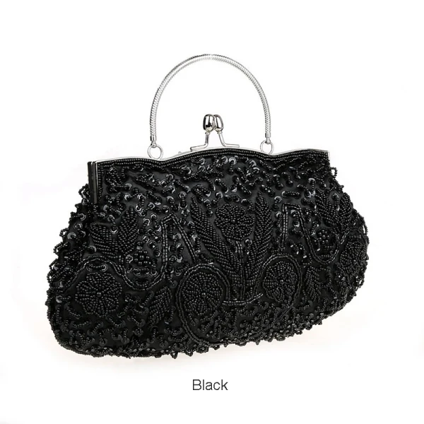 Vintage / Retro Silver Square Clutch Bags 2021 Metal Silk Beading Sequins
