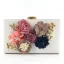 Flower Fairy Black Leather Square Clutch Bags 2021 Metal Beading Pearl Flower