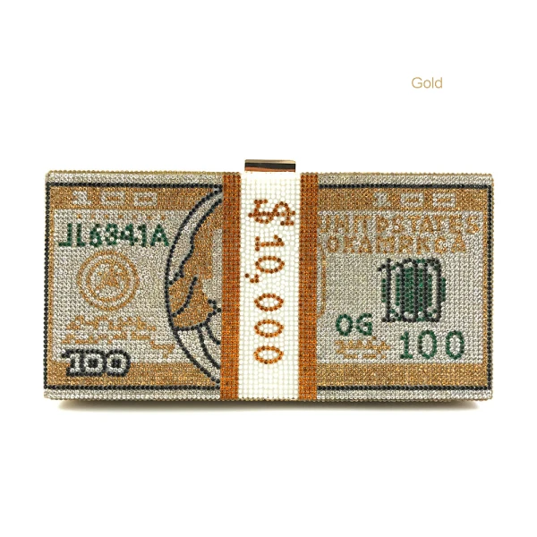 Amazing / Unique Dollar Square Clutch Bags 2021 Metal Rhinestone