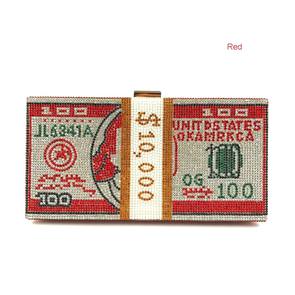 Amazing / Unique Dollar Square Clutch Bags 2021 Metal Rhinestone