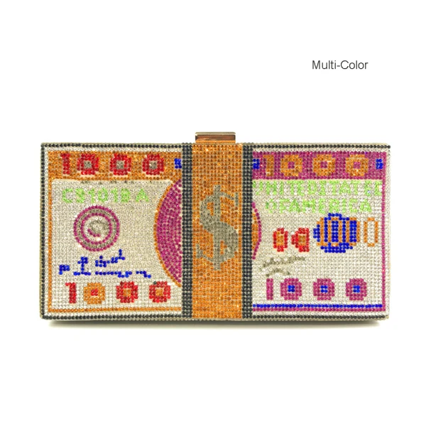 Amazing / Unique Dollar Square Clutch Bags 2021 Metal Rhinestone