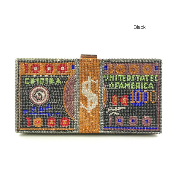Amazing / Unique Dollar Square Clutch Bags 2021 Metal Rhinestone