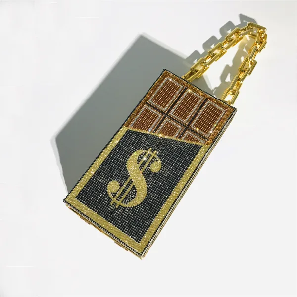 Amazing / Unique Dollar Rhinestone Square Clutch Bags 2021