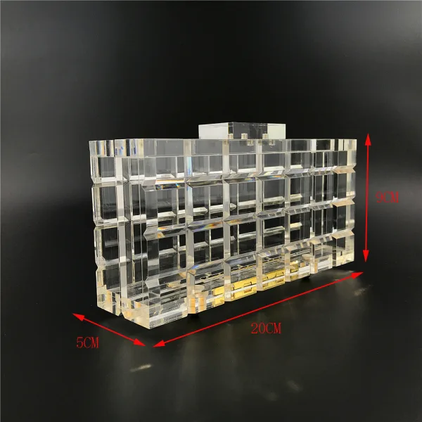 Transparent Check Acrylic Square Clutch Bags 2021
