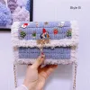 Lovely Christmas Cartoon White Woolen Braid Square Clutch Bags 2021