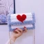 Lovely White Woolen Braid Heart-shaped Square Clutch Bags 2021