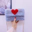 Lovely White Woolen Braid Heart-shaped Square Clutch Bags 2021