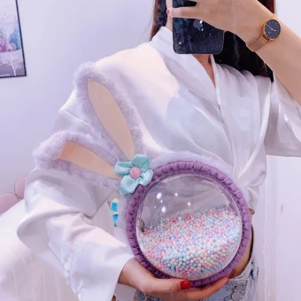 Lovely Grape Woolen Braid Round Clutch Bags 2021