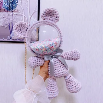 Amazing Unique Lavender Braid Bear Clutch Bags 2021