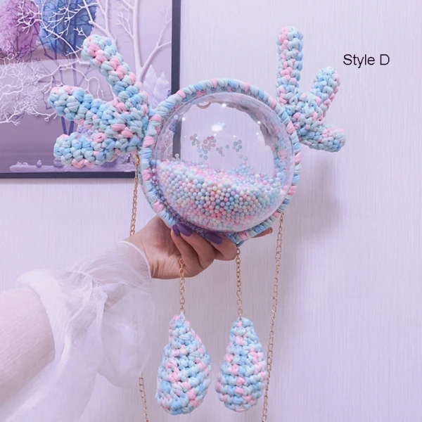 Charmant Bleu Ciel Noël Renne Tresser Ronds Pochette 2021