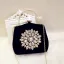 Klassisk Velour Fyrkantiga Kuvertväska 2021 Metall Rhinestone