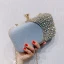 Fashion Champagne Glitter Square Clutch Bags 2021 Metal Rhinestone