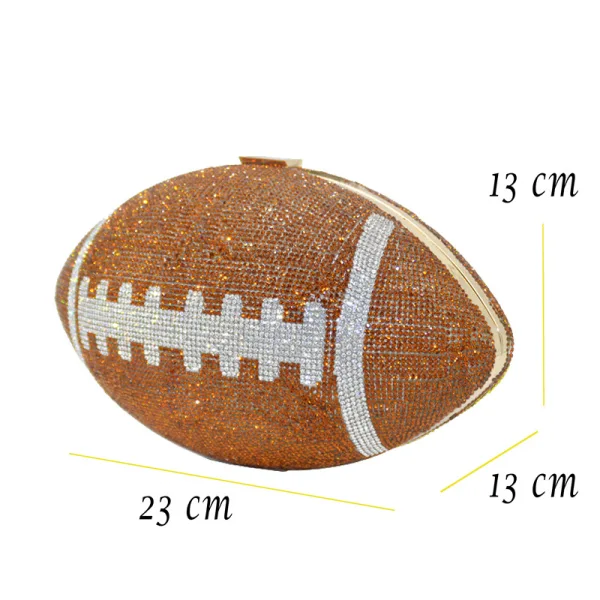 Sparkly Brown Rhinestone Rugby Clutch Bags 2021