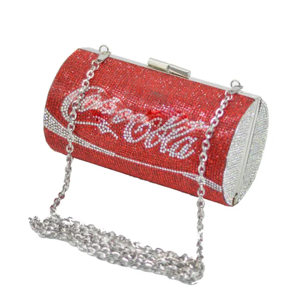 Sparkly Rhinestone Coke Round Clutch Bags 2021