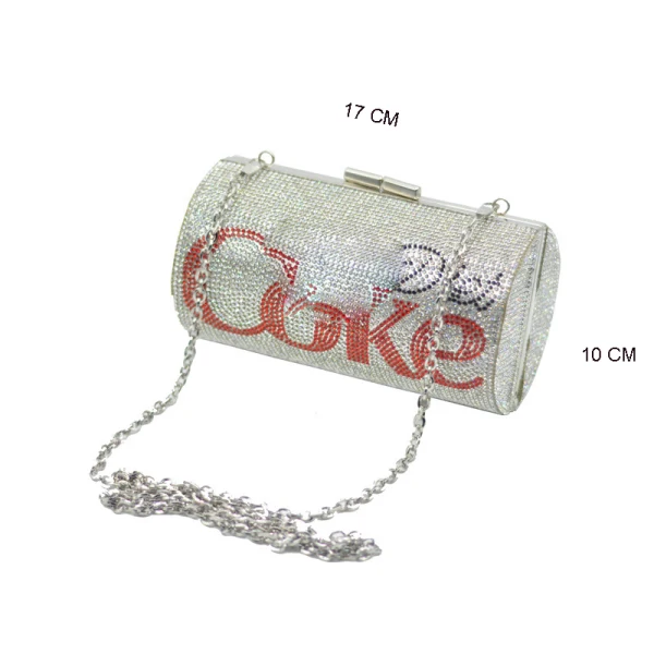 Sparkly Rhinestone Coke Round Clutch Bags 2021