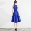 Modern / Fashion Royal Blue Homecoming Graduation Dresses 2018 A-Line / Princess Scoop Neck Sleeveless Asymmetrical Ruffle Formal Dresses