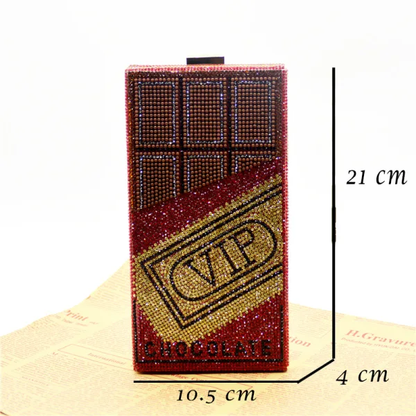 Amazing / Unique Red Rhinestone Square Chocolate Clutch Bags 2021