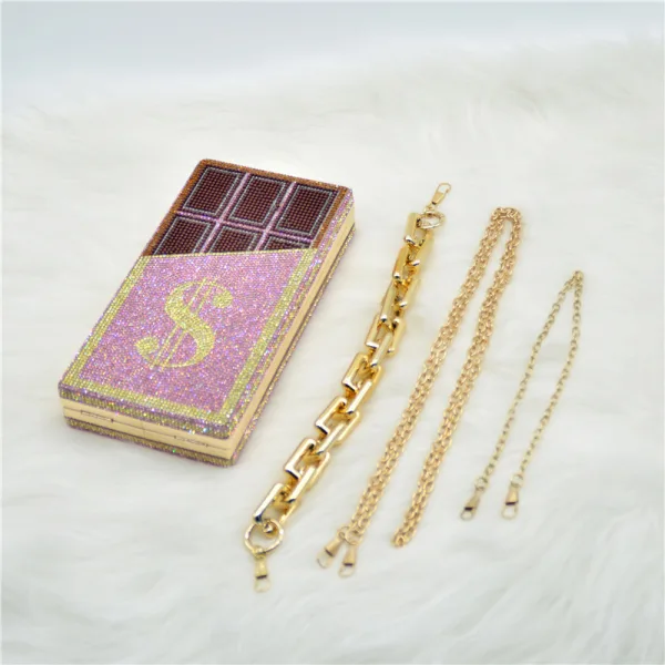 Amazing / Unique Rhinestone Square Dollar Chocolate Clutch Bags 2021
