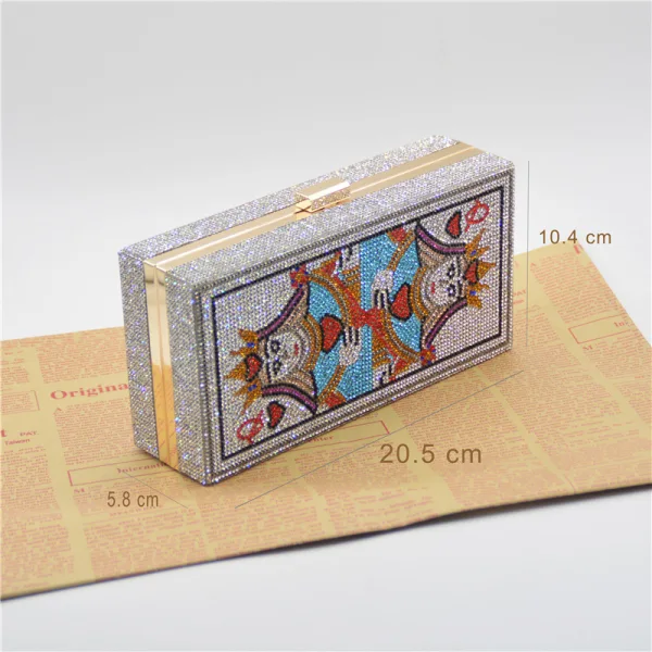 Unique Argenté Faux Diamant Carrés Poker Pochette 2021