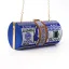 Fashion Candy Pink Rhinestone Round Dollar Clutch Bags 2021 Metal Velour