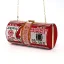 Fashion Candy Pink Rhinestone Round Dollar Clutch Bags 2021 Metal Velour