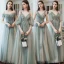 Abordable Vert Cendré Robe Demoiselle D'honneur 2021 Princesse Dos Nu Appliques En Dentelle Perlage Longue Volants