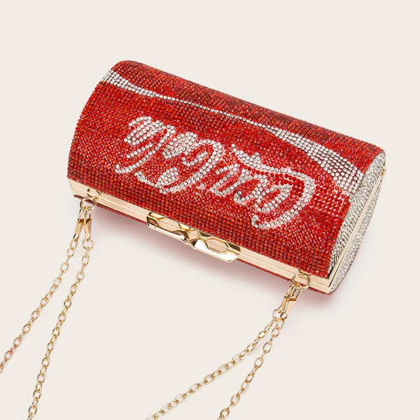 Sparkly Silver Rhinestone Round Coke Clutch Bags 2021