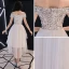 Chic / Belle Ivoire Robe De Cocktail 2018 Princesse De l'épaule Manches Courtes Paillettes Asymétrique Volants Dos Nu Robe De Ceremonie