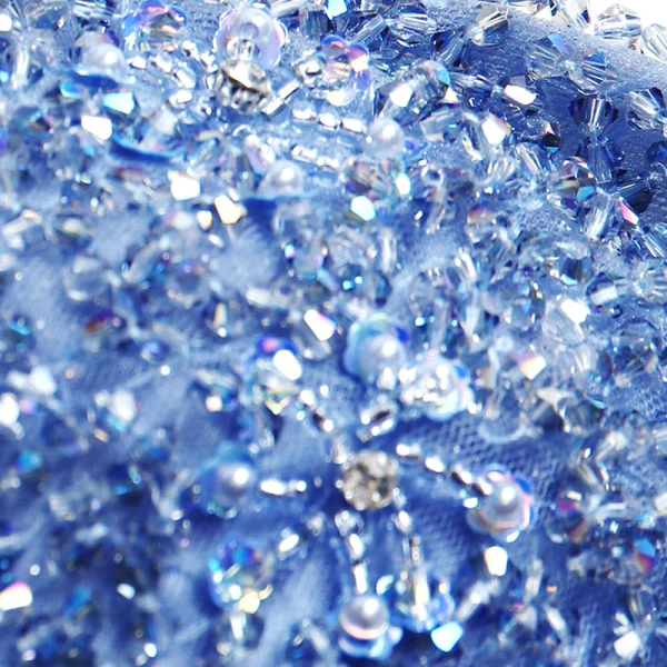 Sexy Ocean Blue Dancing Prom Dresses With Shawl 2021 A-Line / Princess Deep V-Neck Sleeveless Beading Glitter Tulle Floor-Length / Long Ruffle Backless Formal Dresses