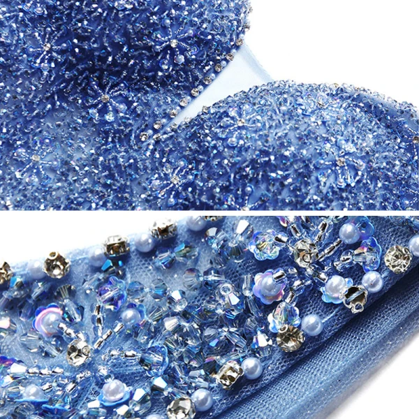 Sexy Ocean Blue Dancing Prom Dresses With Shawl 2021 A-Line / Princess Deep V-Neck Sleeveless Beading Glitter Tulle Floor-Length / Long Ruffle Backless Formal Dresses