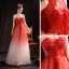 Elegant Rød Gradient-Farge Hvit Dancing Ballkjoler Med Sjal 2021 Prinsesse Kjæreste Uten Ermer Beading Paljetter Glitter Tyll Lange Buste Ryggløse Formelle Kjoler