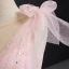 Luxury / Gorgeous Pearl Pink Prom Dresses 2021 Ball Gown Formal Dresses See-through Deep V-Neck Sleeveless Backless Beading Sequins Glitter Tulle Chapel Train