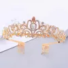 Affordable Gold Hair Comb Tiara Bridal Hair Accessories 2021 Metal Rhinestone Wedding Accessories