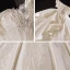 Luxury / Gorgeous Ivory Satin Bridal Wedding Dresses 2021 Ball Gown Off-The-Shoulder Short Sleeve Backless Appliques Lace Handmade  Beading Cathedral Train