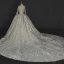 Illusion Ivory Wedding Dresses 2018 Ball Gown V-Neck Long Sleeve Backless Star Appliques Pierced Lace Glitter Rhinestone Cathedral Train Ruffle