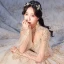 Vintage / Retro Champagne Bridal Wedding Dresses 2021 Ball Gown See-through High Neck Puffy Long Sleeve Backless Appliques Lace Beading Glitter Tulle Royal Train Ruffle