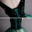High-end Dark Green Dancing Prom Dresses 2021 Ball Gown V-Neck Sleeveless Appliques Lace Beading Floor-Length / Long Ruffle Backless Formal Dresses