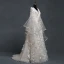 Modern / Fashion Champagne Wedding Dresses 2018 A-Line / Princess V-Neck Bell sleeves Backless Appliques Lace Glitter Tulle Court Train Ruffle