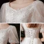 Abordable Jardin / Extérieur Blanche Robe De Mariée 2021 Princesse Encolure Carrée Gonflée Manches Courtes Dos Nu Appliques En Dentelle Paillettes Train De Balayage