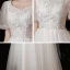 Abordable Jardin / Extérieur Blanche Robe De Mariée 2021 Princesse Encolure Carrée Gonflée Manches Courtes Dos Nu Appliques En Dentelle Paillettes Train De Balayage