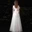 Affordable White Outdoor / Garden Wedding Dresses 2021 A-Line / Princess V-Neck Short Sleeve Backless Butterfly Appliques Lace Beading Pearl Floor-Length / Long Ruffle