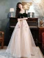 Two Tone Dark Green Dancing Prom Dresses 2021 A-Line / Princess Spaghetti Straps Short Sleeve Appliques Lace Floor-Length / Long Ruffle Backless Formal Dresses