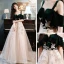 Two Tone Dark Green Dancing Prom Dresses 2021 A-Line / Princess Spaghetti Straps Short Sleeve Appliques Lace Floor-Length / Long Ruffle Backless Formal Dresses