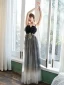 Sparkly Black Homecoming Graduation Dresses 2021 A-Line / Princess Spaghetti Straps Sleeveless Star Sequins Appliques Lace Glitter Tulle Tea-length Ruffle Backless Formal Dresses