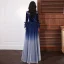 Style Chinois Ciel étoilé Bleu Roi Dansant Robe De Bal 2021 Princesse Transparentes Col Haut Manches Longues Étoile Paillettes Longue Volants Robe De Ceremonie